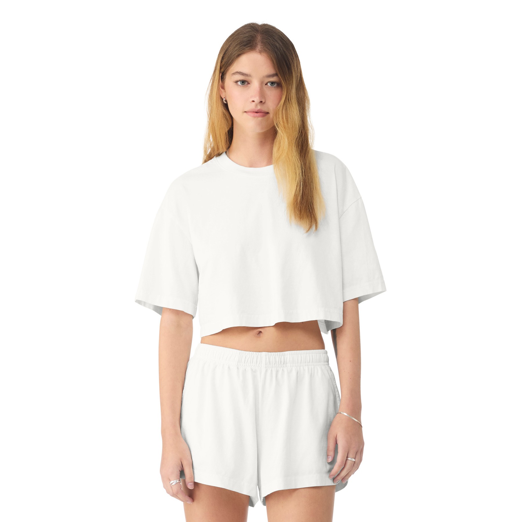 Women's Cropped Cotton T-Shirt - Main Image