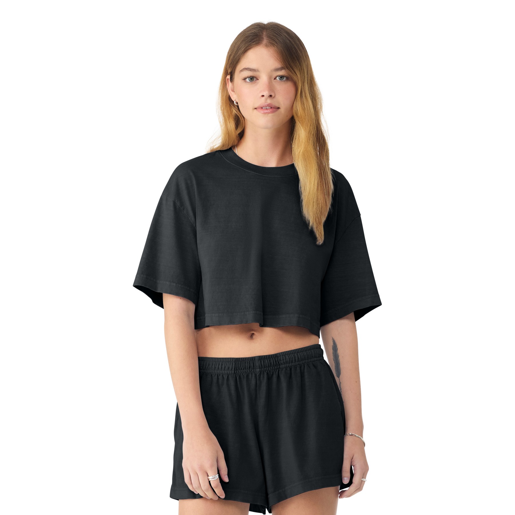 Women's Cropped Cotton T-Shirt - Thumbnail Image