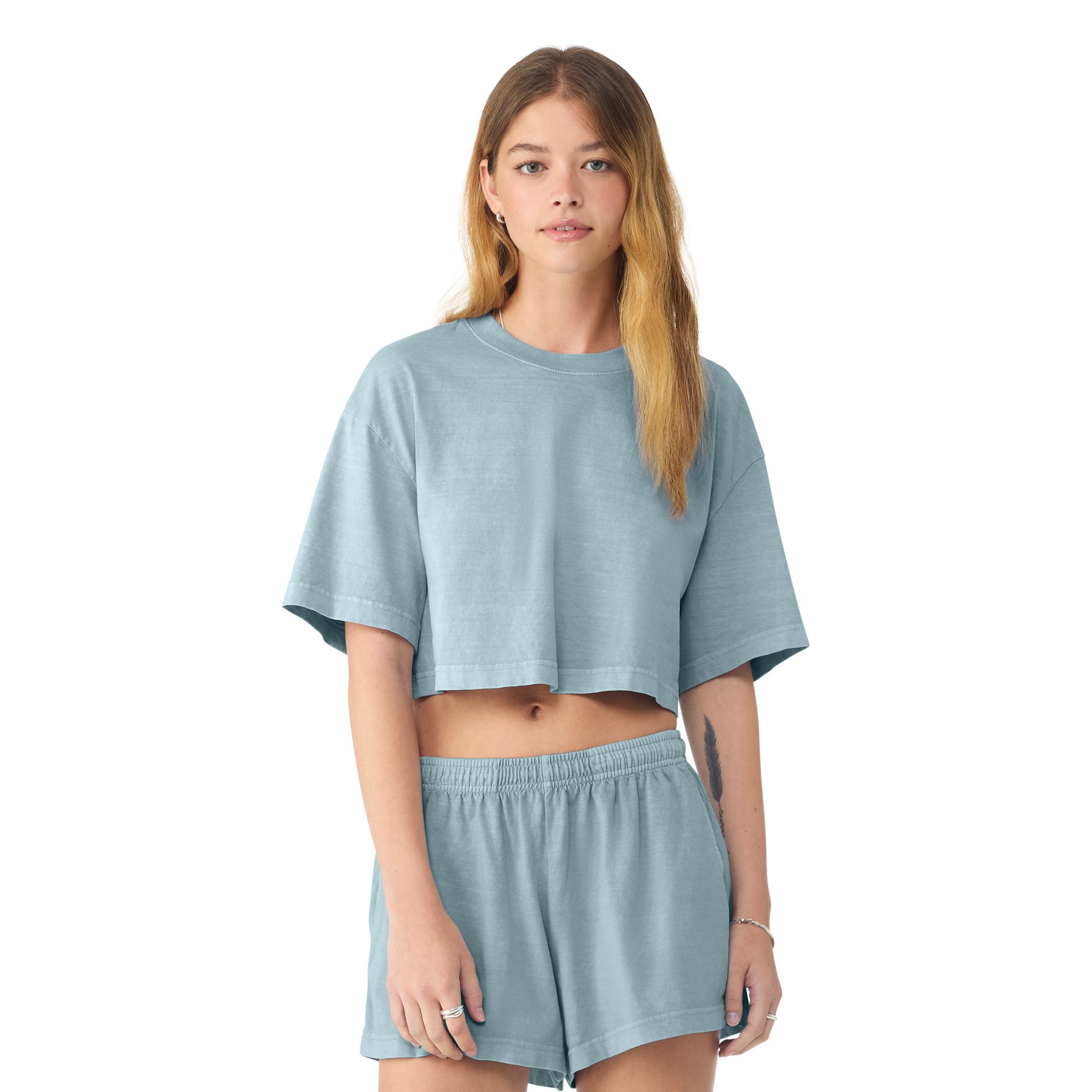 Women's Cropped Cotton T-Shirt - Thumbnail Image