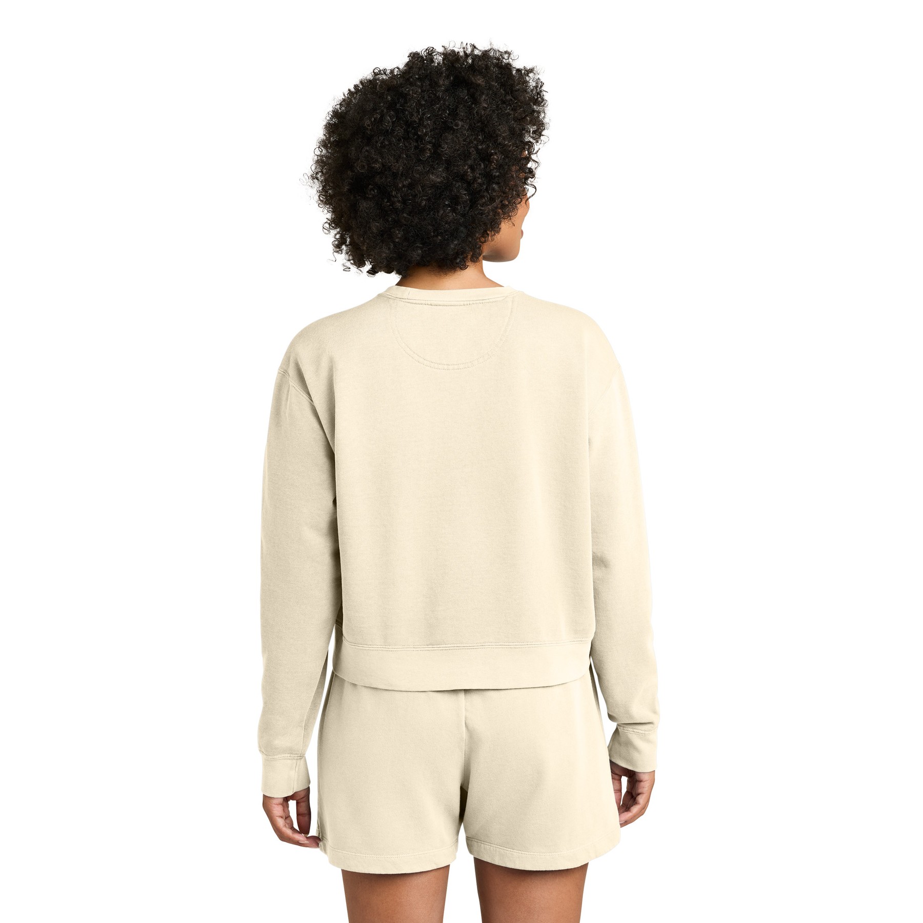 Women's Garment-Dyed Mid-Length Crewneck Sweatshirt - Thumbnail Image