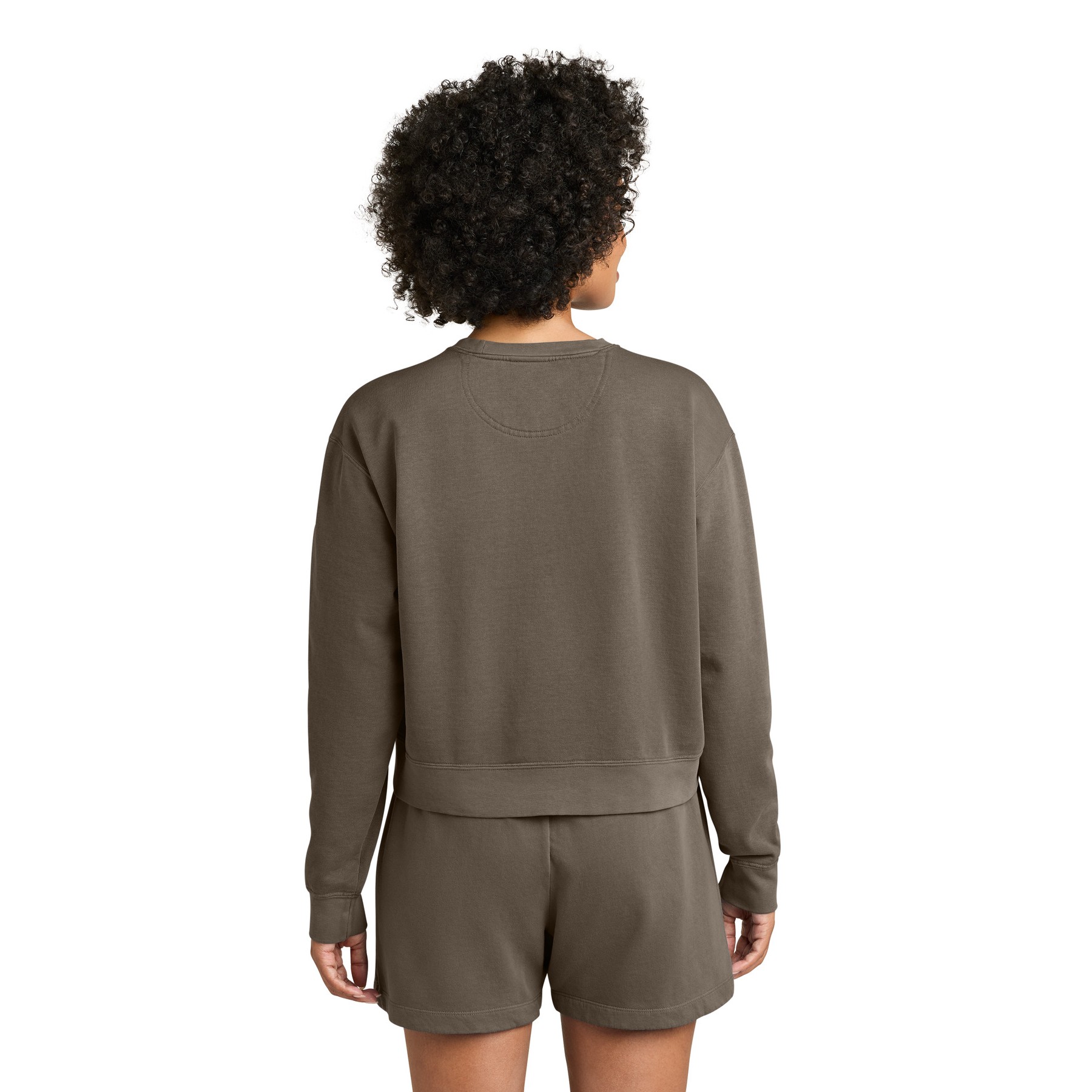 Women's Garment-Dyed Mid-Length Crewneck Sweatshirt - Thumbnail Image