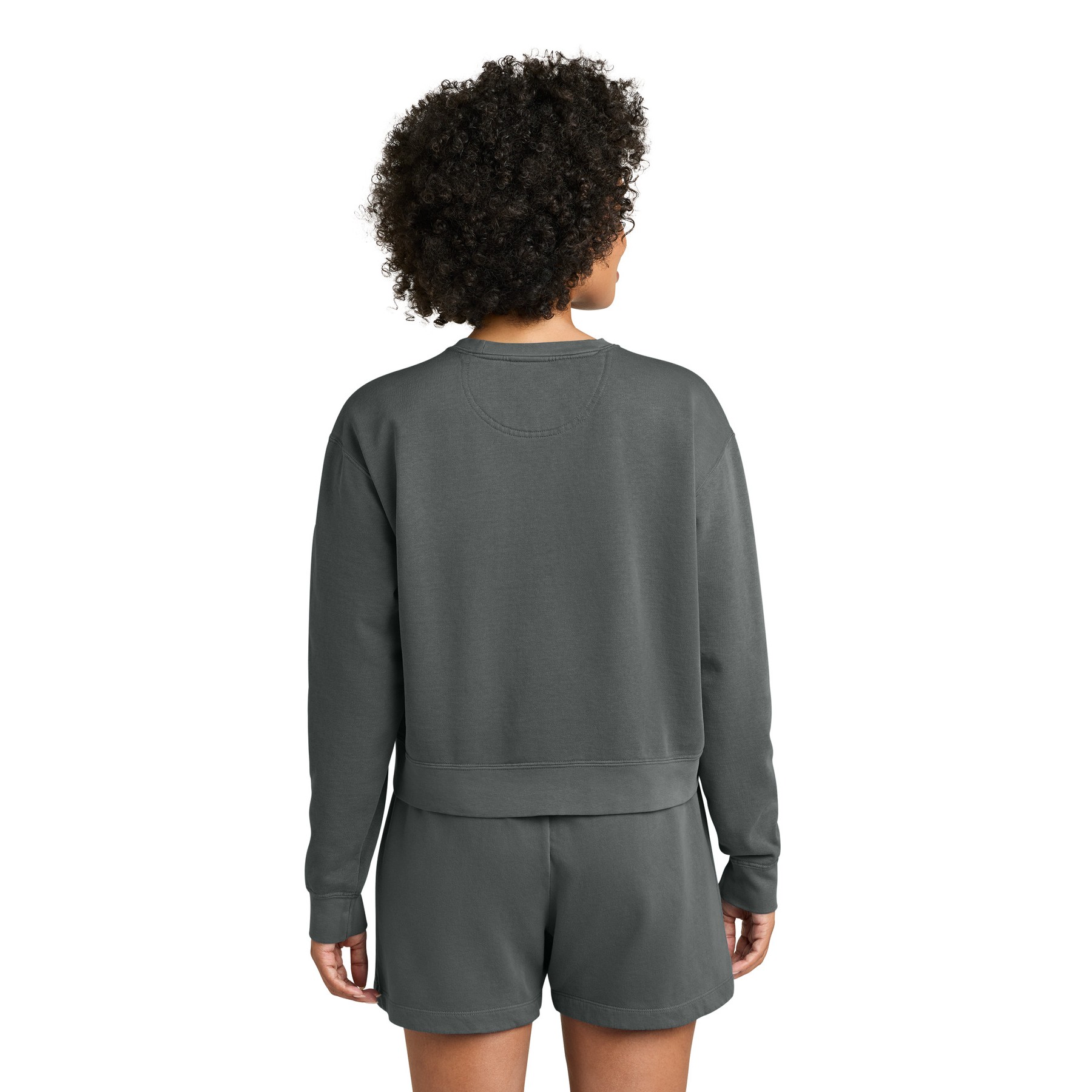 Women's Garment-Dyed Mid-Length Crewneck Sweatshirt - Thumbnail Image
