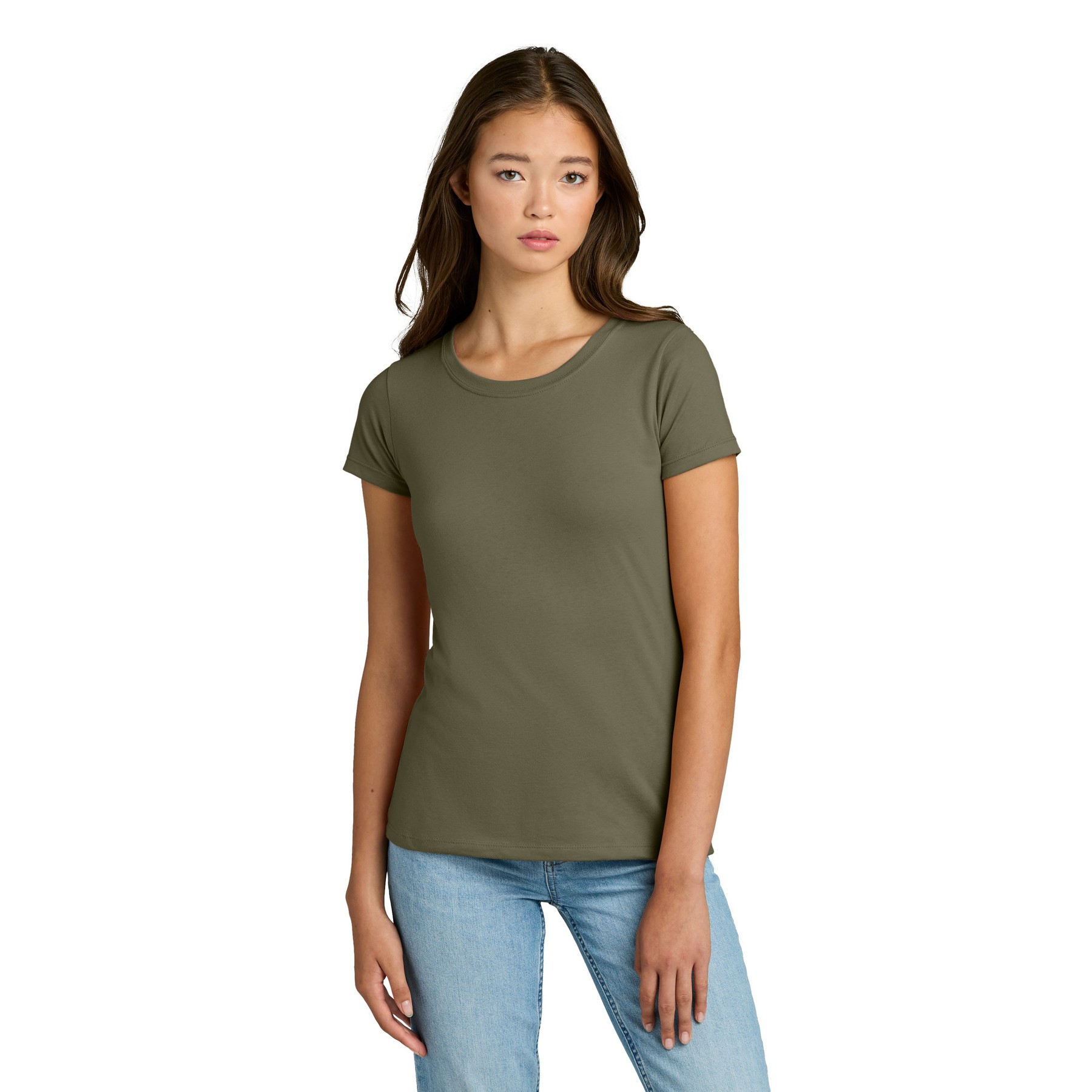 Women's Slim Fit Cotton Polyester T-Shirt - Thumbnail Image