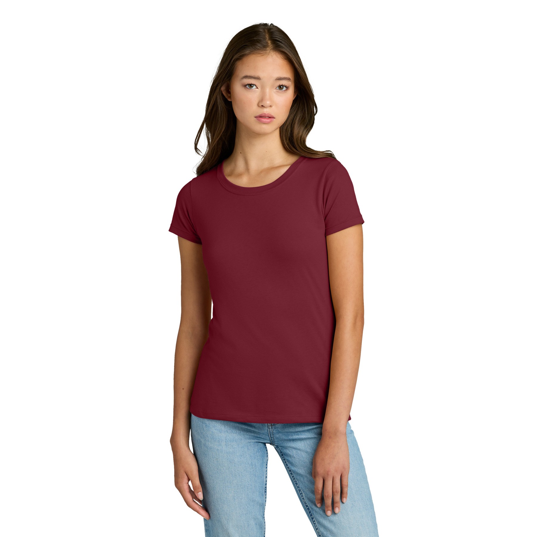 Women's Slim Fit Cotton Polyester T-Shirt - Thumbnail Image