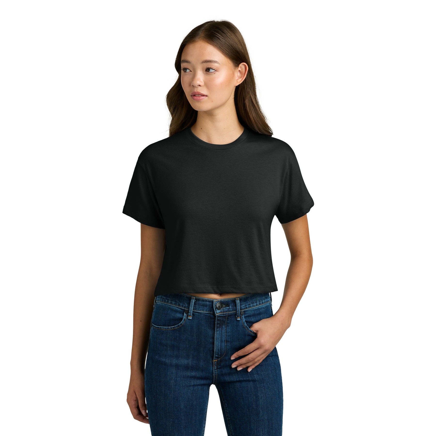 Women's Cropped Cotton Polyester T-Shirt - Thumbnail Image