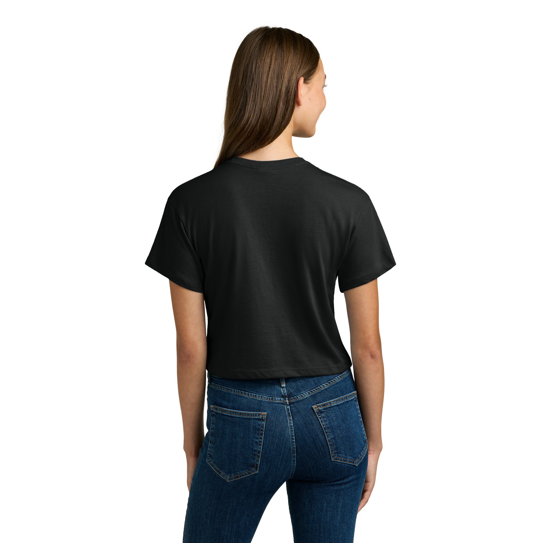 Women's Cropped Cotton Polyester T-Shirt - Thumbnail Image