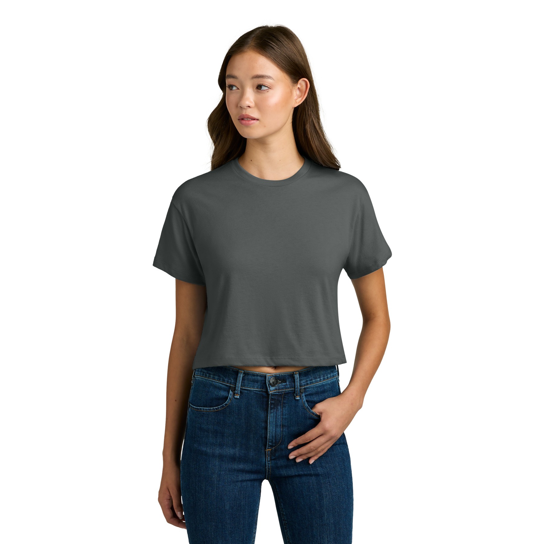 Women's Cropped Cotton Polyester T-Shirt - Thumbnail Image