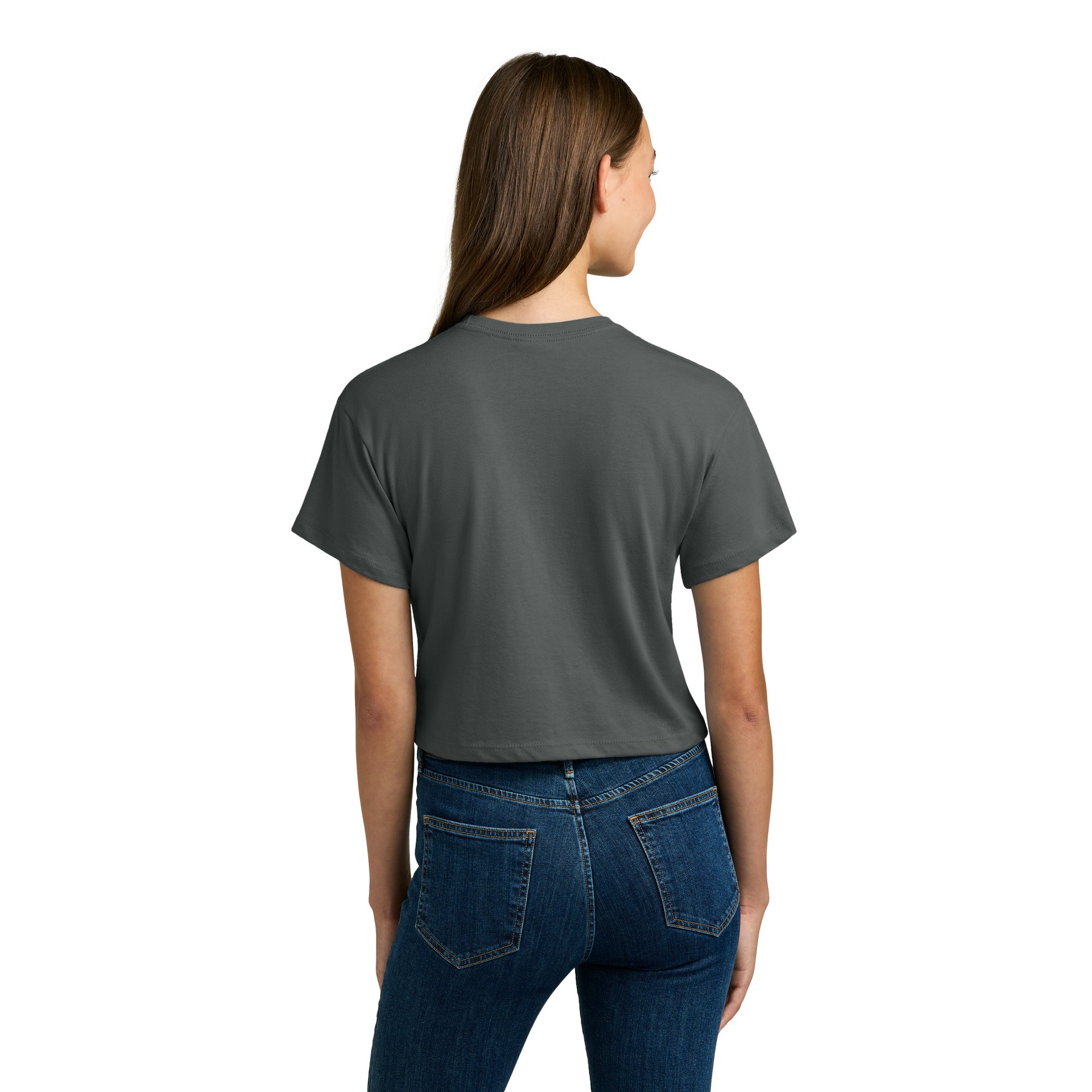 Women's Cropped Cotton Polyester T-Shirt - Thumbnail Image