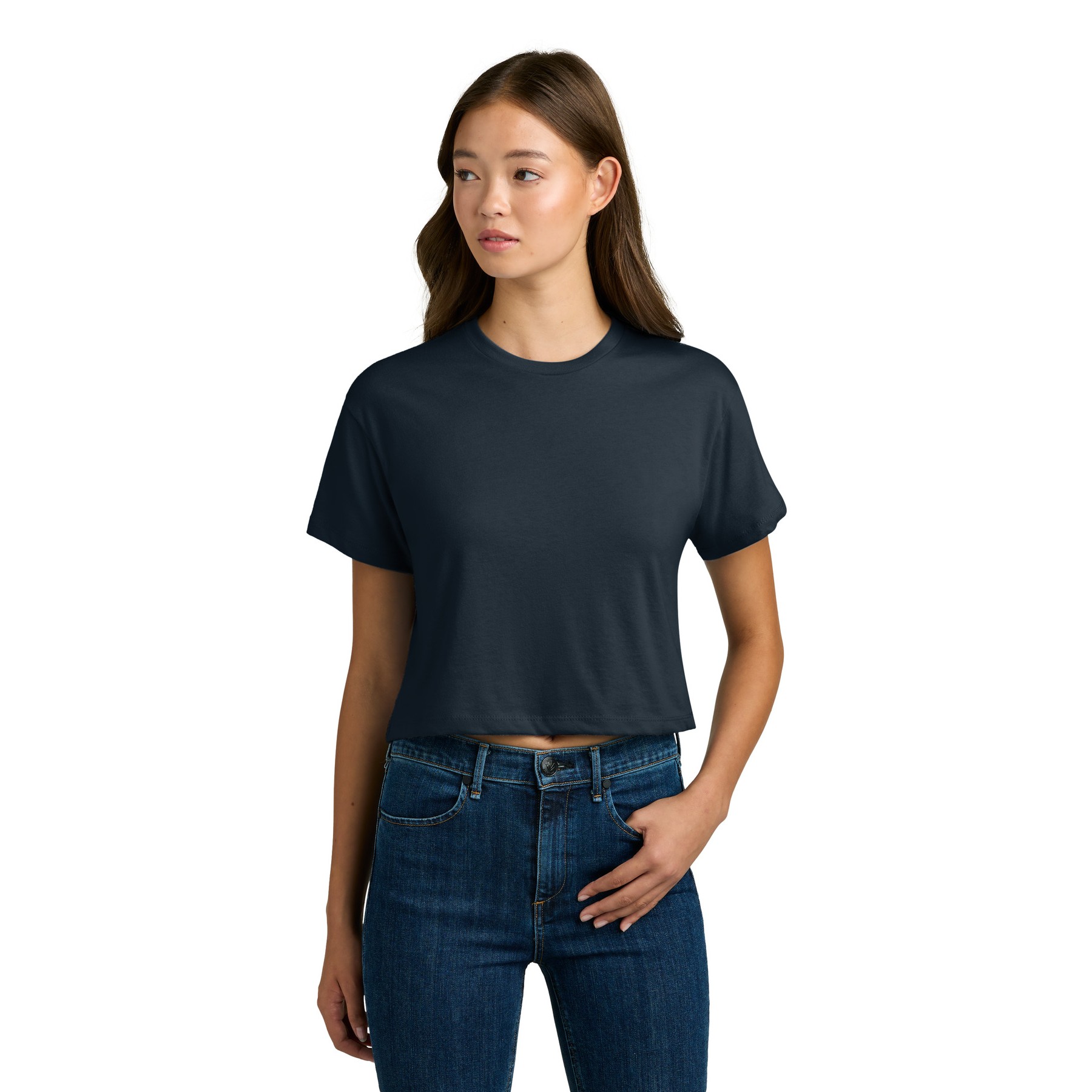 Women's Cropped Cotton Polyester T-Shirt - Thumbnail Image