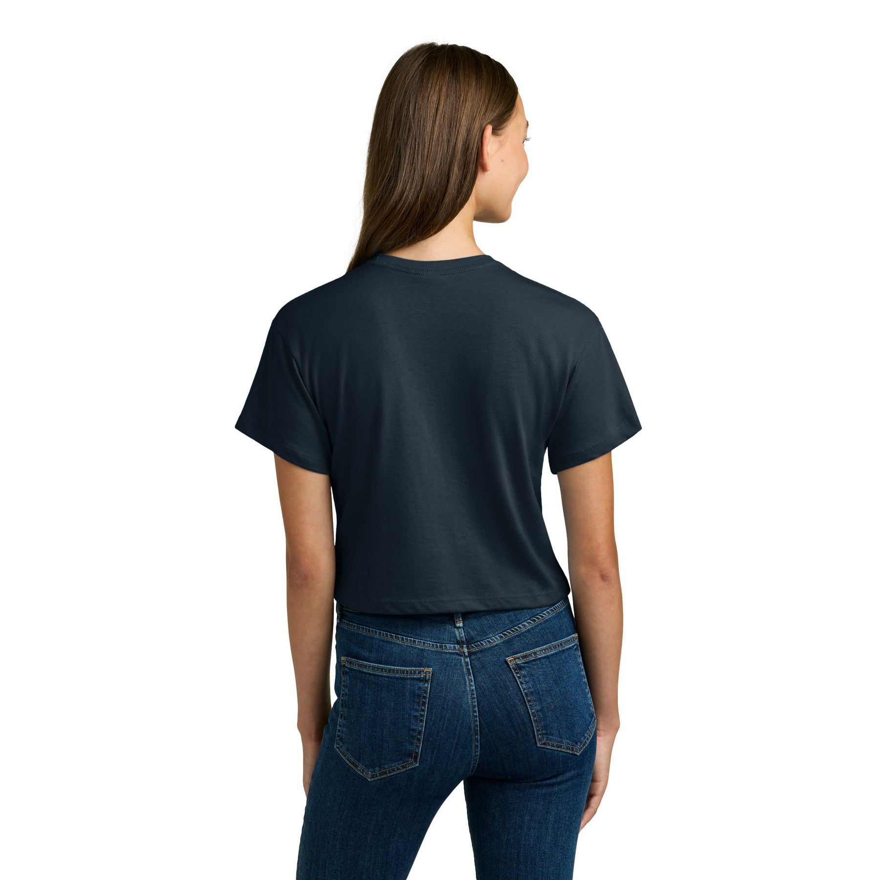Women's Cropped Cotton Polyester T-Shirt - Thumbnail Image