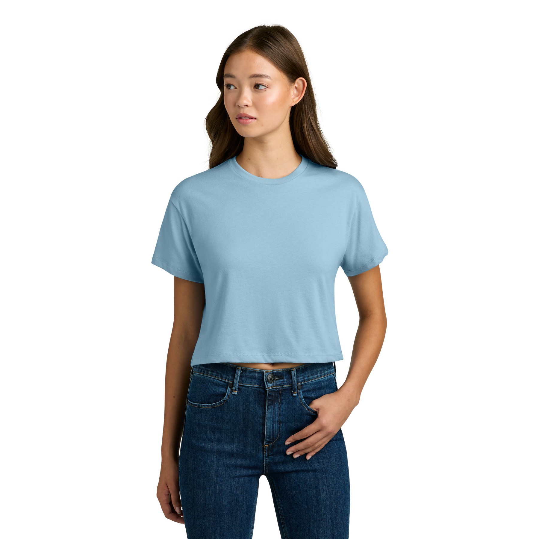 Women's Cropped Cotton Polyester T-Shirt - Thumbnail Image