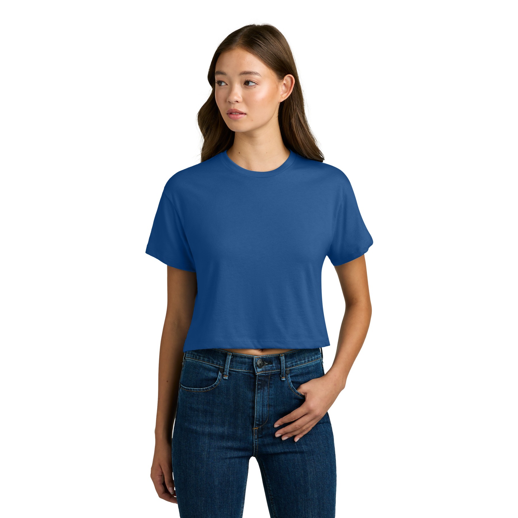 Women's Cropped Cotton Polyester T-Shirt - Thumbnail Image