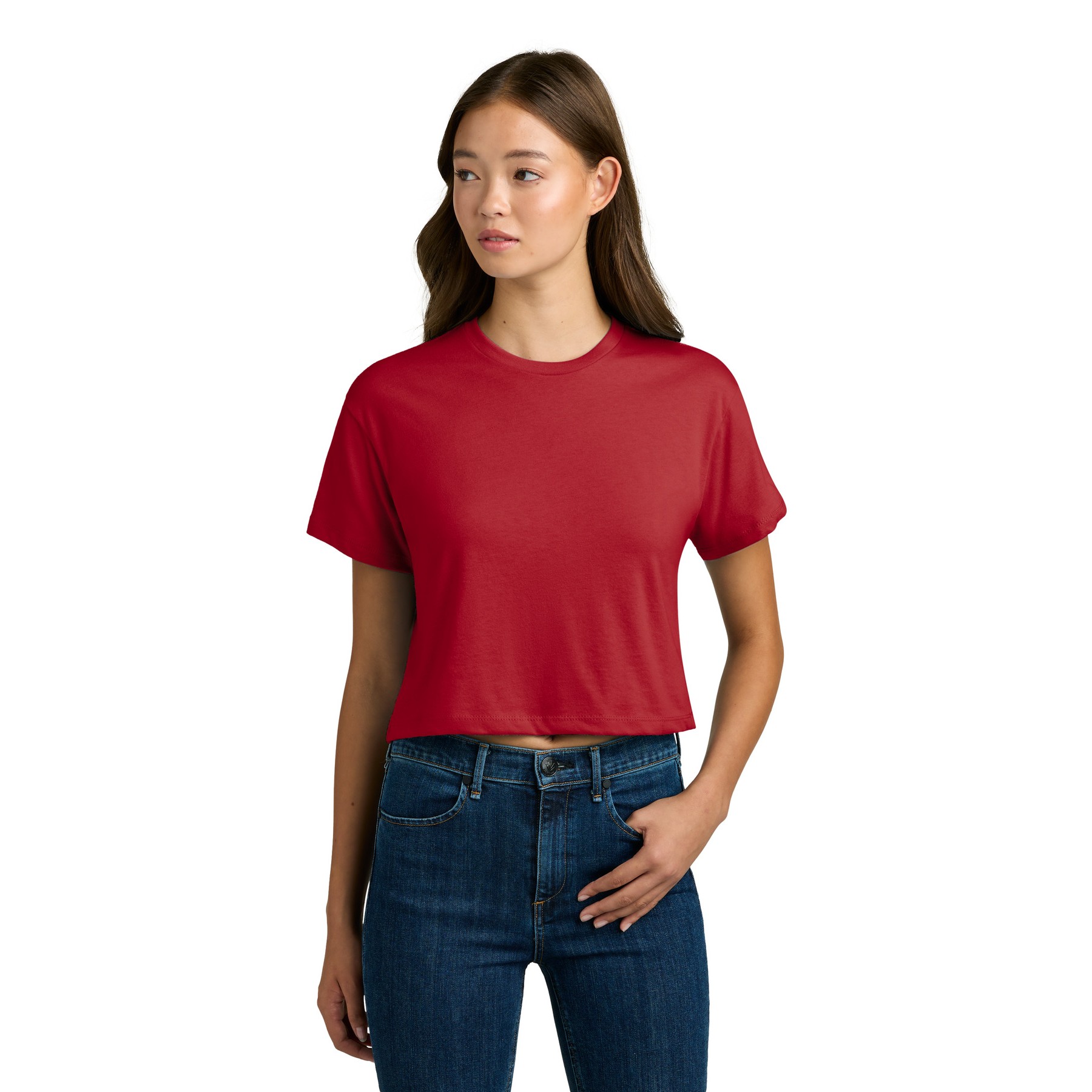 Women's Cropped Cotton Polyester T-Shirt - Thumbnail Image