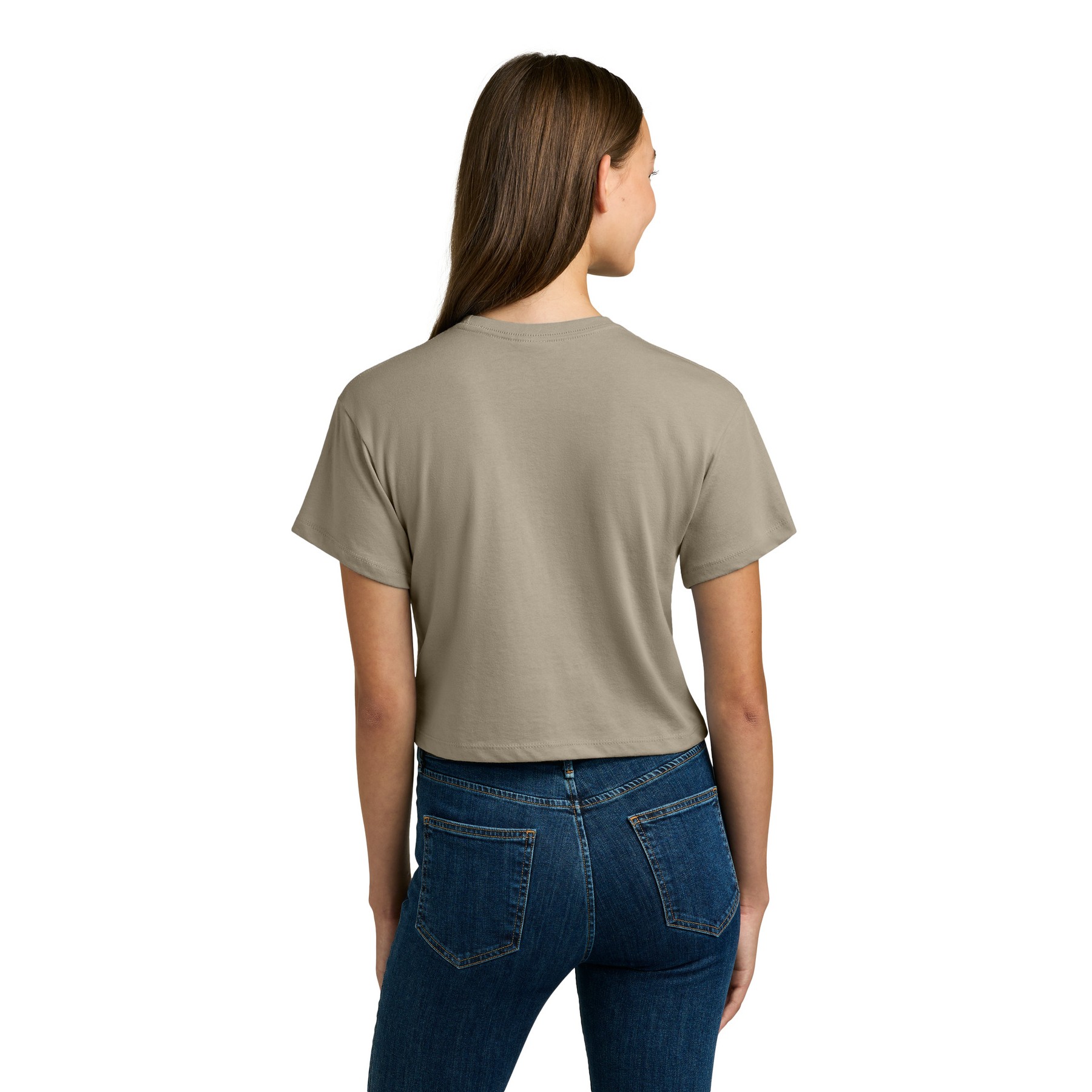 Women's Cropped Cotton Polyester T-Shirt - Thumbnail Image