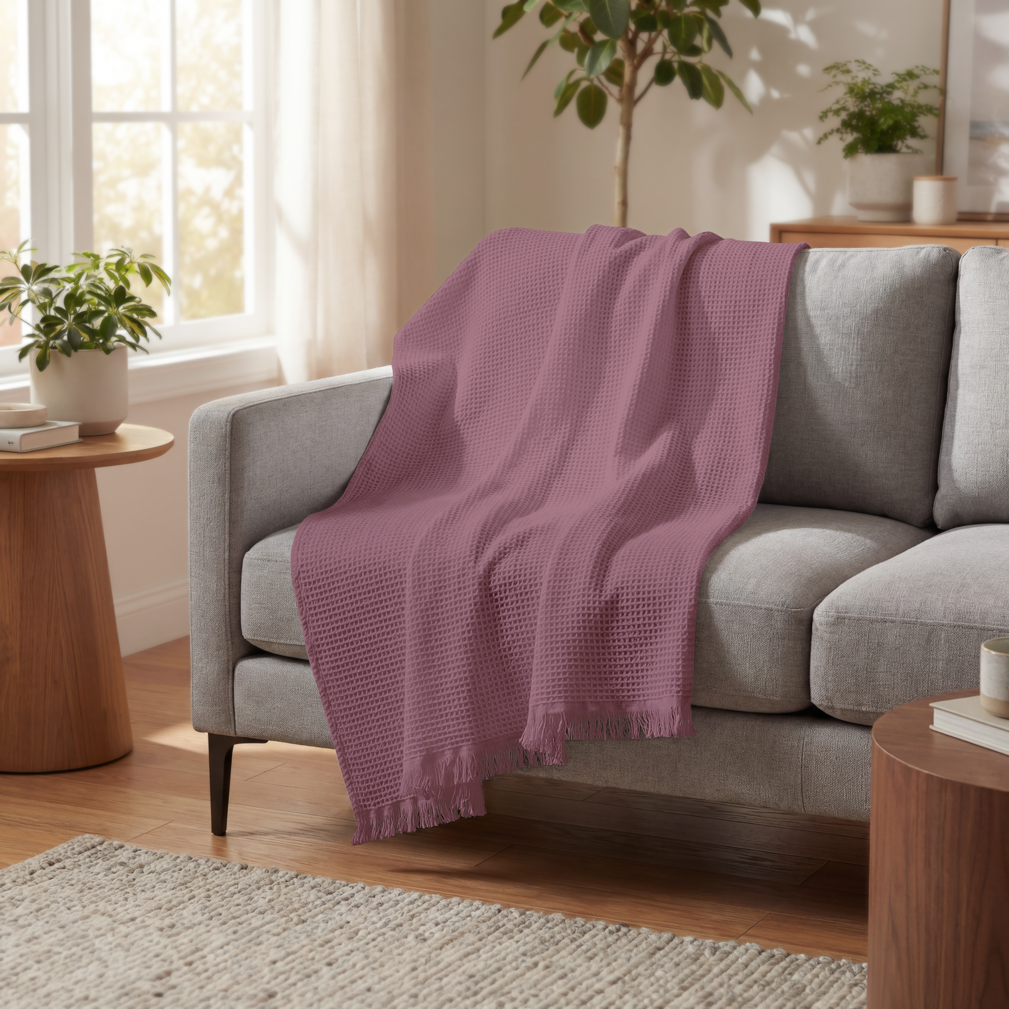 Cotton Waffle Throw (Embroidery) - Thumbnail Image