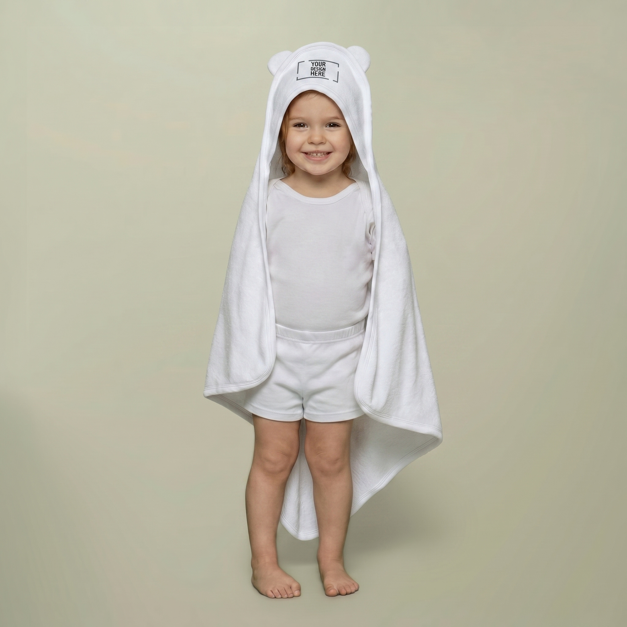Terry Hooded Towel with Ears (Embroidery) - Thumbnail Image
