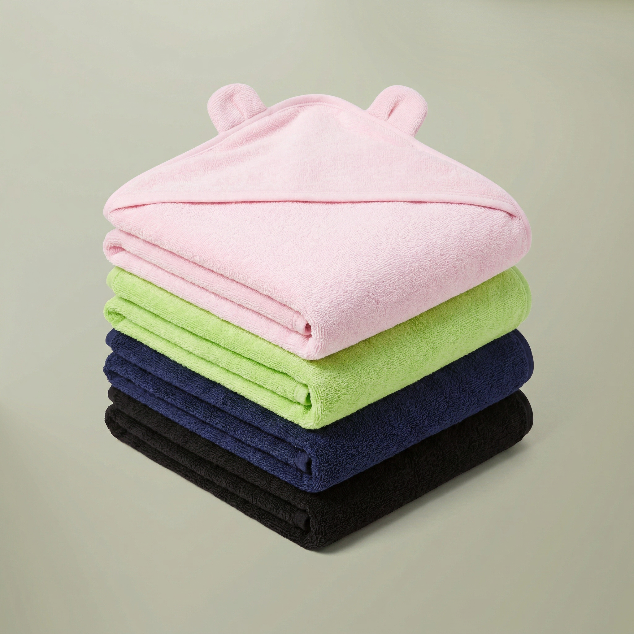 Terry Hooded Towel with Ears (Embroidery) - Thumbnail Image