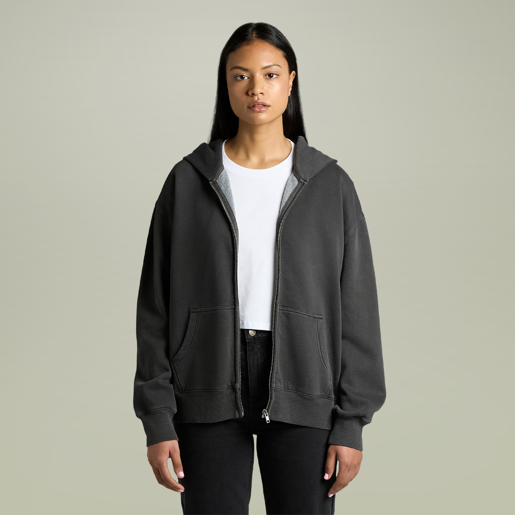 Unisex Relax Faded Zip Hood - Main Image