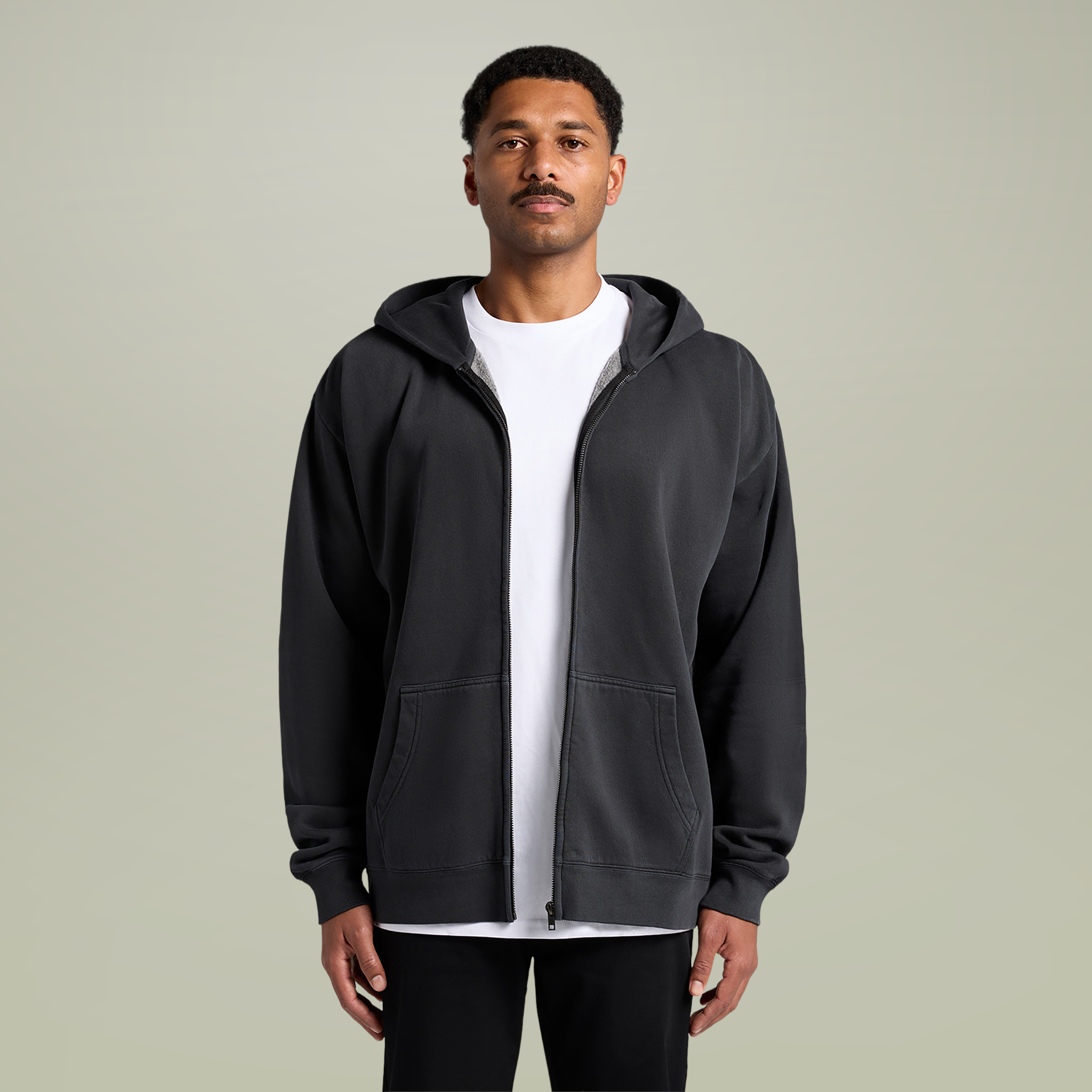 Unisex Relax Faded Zip Hood - Thumbnail Image