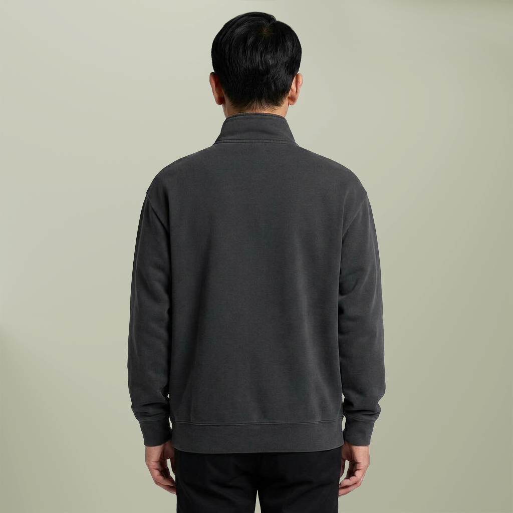 Unisex Relax Faded Half Zip Sweatshirt - Thumbnail Image