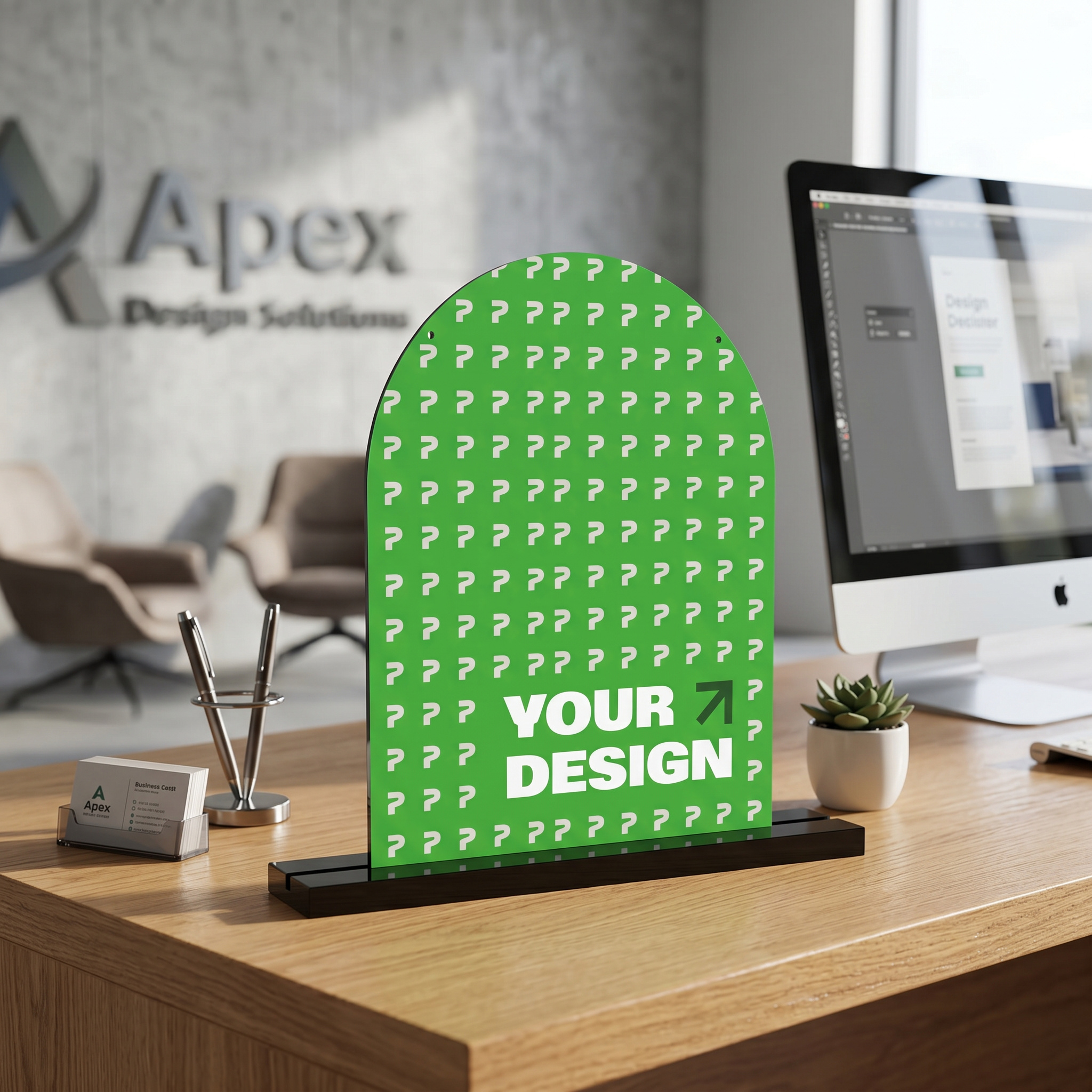 Acrylic Table sign, Dome Shape - Thumbnail Image