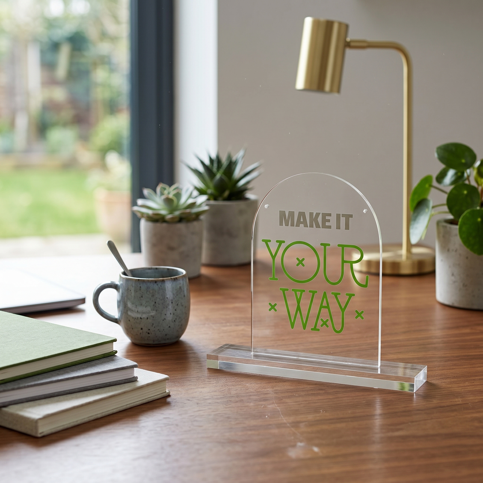 Acrylic Table sign, Dome Shape - Thumbnail Image