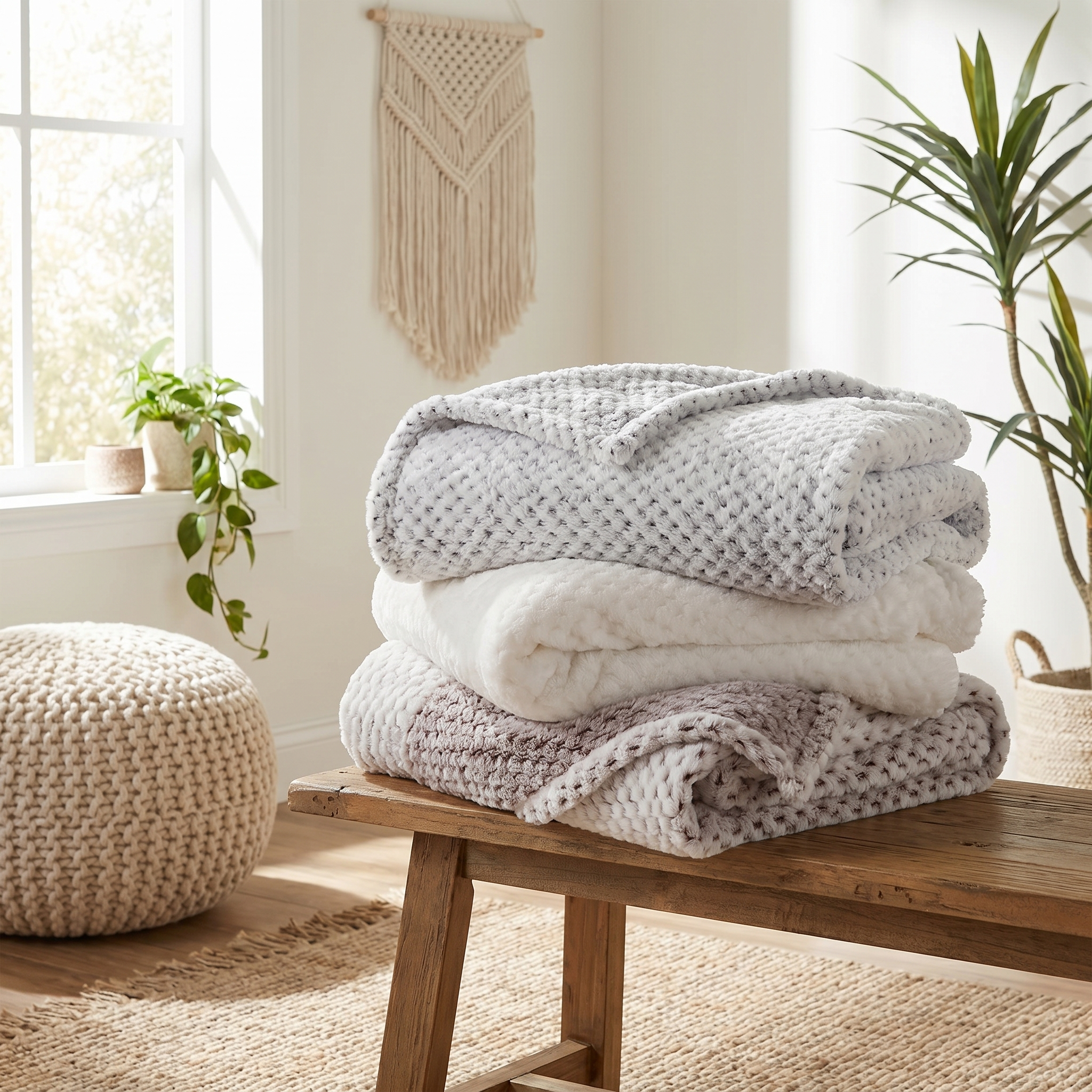 Plush Throw Blanket (Embroidery) - Thumbnail Image