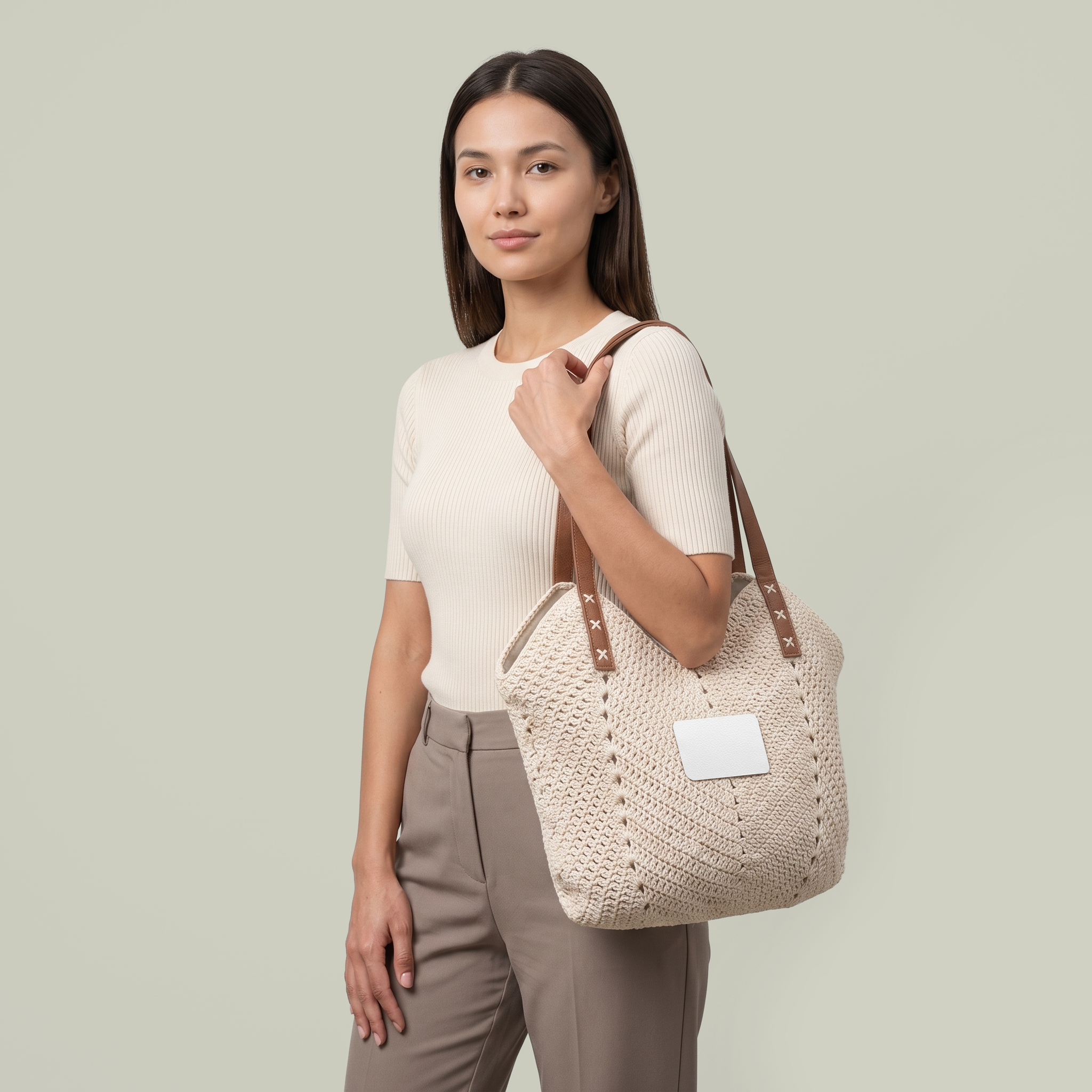 Straw Shoulder Bag - Main Image