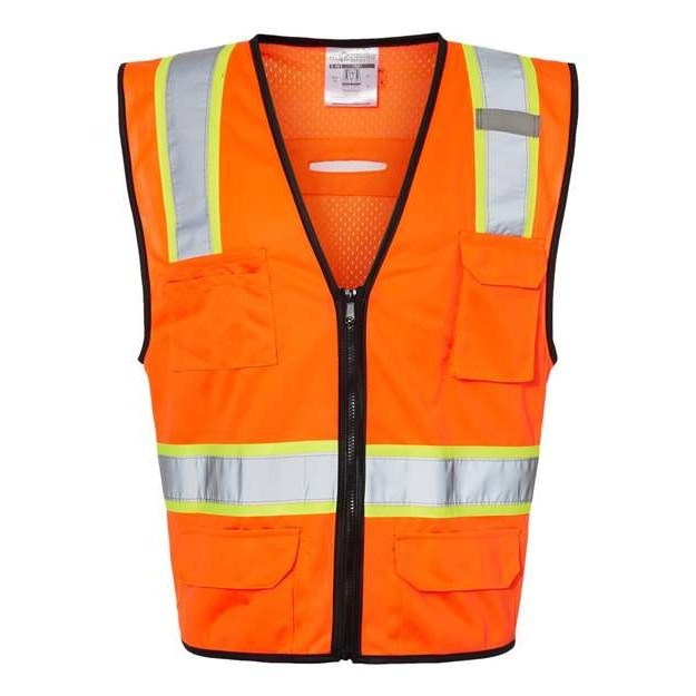 Unisex 6 Pocket Contrast Class 2 Vest - Thumbnail Image