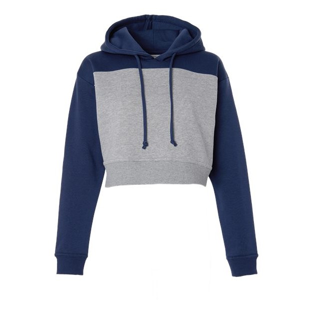 Women's Cropped Fleece Hooded Sweatshirt - Thumbnail Image