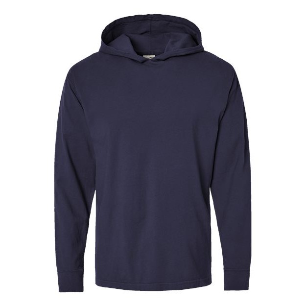Unisex Garment-Dyed Jersey Hooded Long Sleeve T-Shirt - Main Image