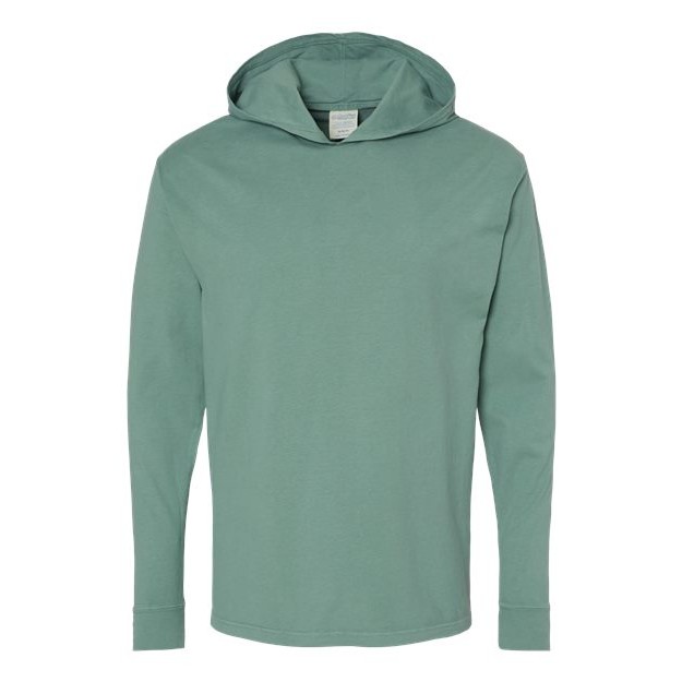 Unisex Garment-Dyed Jersey Hooded Long Sleeve T-Shirt - Thumbnail Image