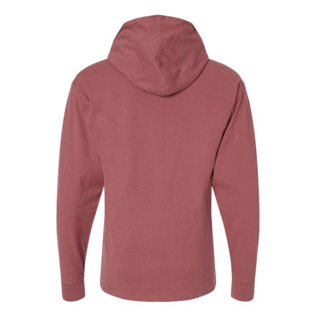 Unisex Garment-Dyed Jersey Hooded Long Sleeve T-Shirt - Thumbnail Image