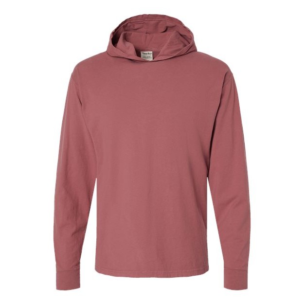 Unisex Garment-Dyed Jersey Hooded Long Sleeve T-Shirt - Thumbnail Image