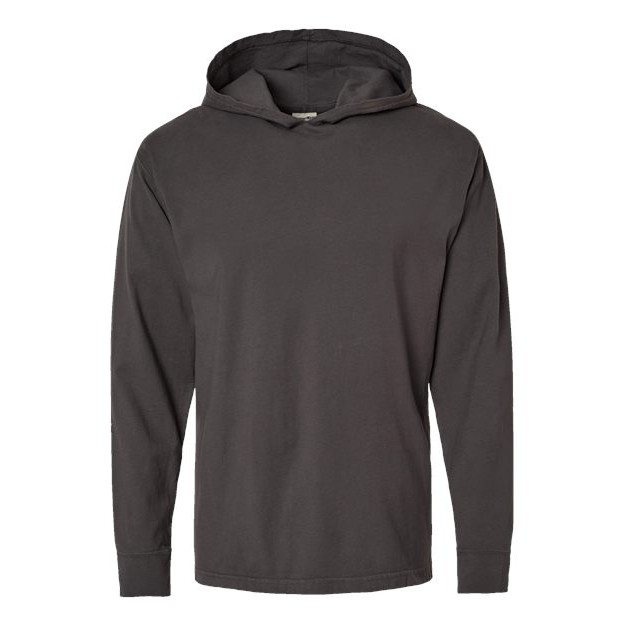 Unisex Garment-Dyed Jersey Hooded Long Sleeve T-Shirt - Thumbnail Image