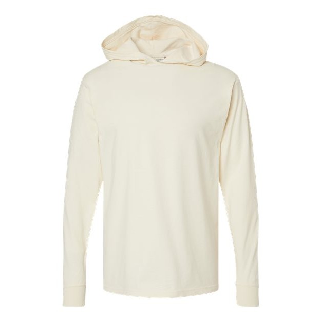 Unisex Garment-Dyed Jersey Hooded Long Sleeve T-Shirt - Thumbnail Image