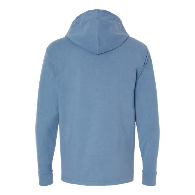 Unisex Garment-Dyed Jersey Hooded Long Sleeve T-Shirt - Thumbnail Image