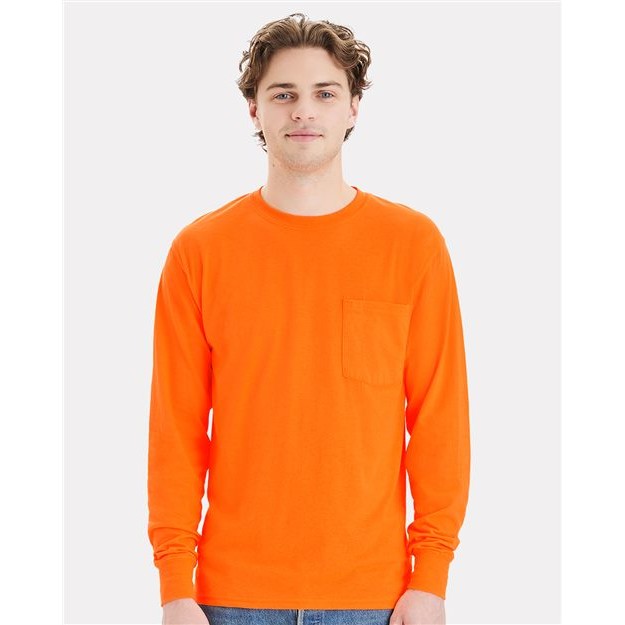Unisex Workwear Long Sleeve Pocket T-Shirt - Main Image