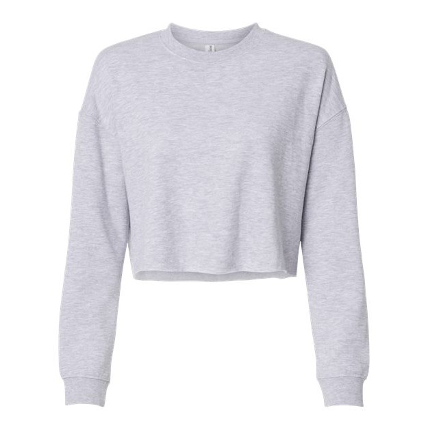 Women's Lightweight Crop Crewneck Sweatshirt - Thumbnail Image