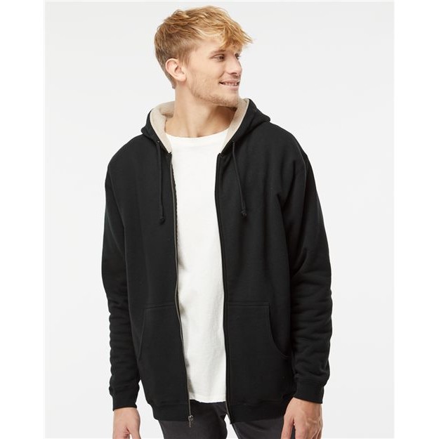 Men's Sherpa-Lined Full-Zip Hooded Sweatshirt - Thumbnail Image