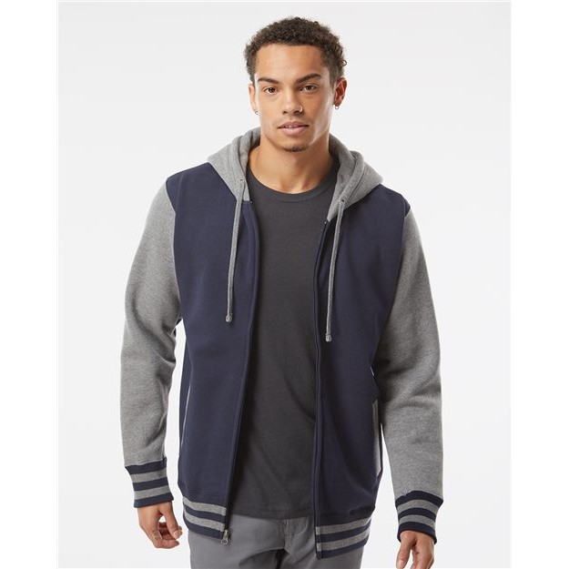 Unisex Heavyweight Varsity Full-Zip Hooded Sweatshirt - Thumbnail Image