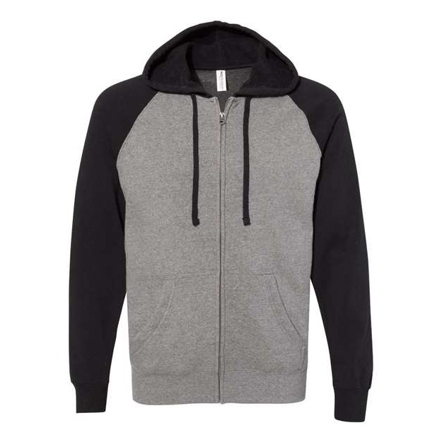 Unisex Special Blend Raglan Full-Zip Hooded Sweatshirt - Thumbnail Image