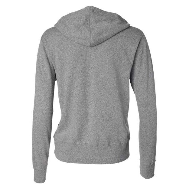 Unisex Heathered French Terry Full-Zip Hooded Sweatshirt - Thumbnail Image
