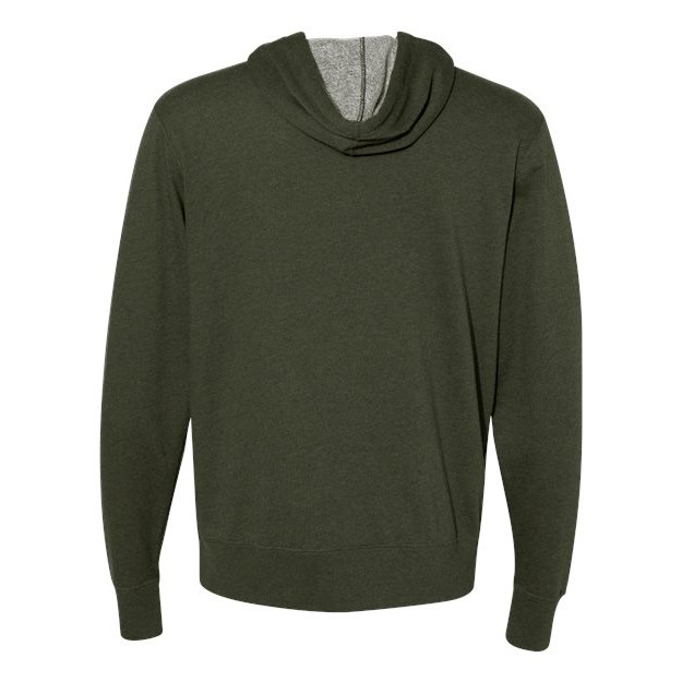 Unisex Heathered French Terry Full-Zip Hooded Sweatshirt - Thumbnail Image