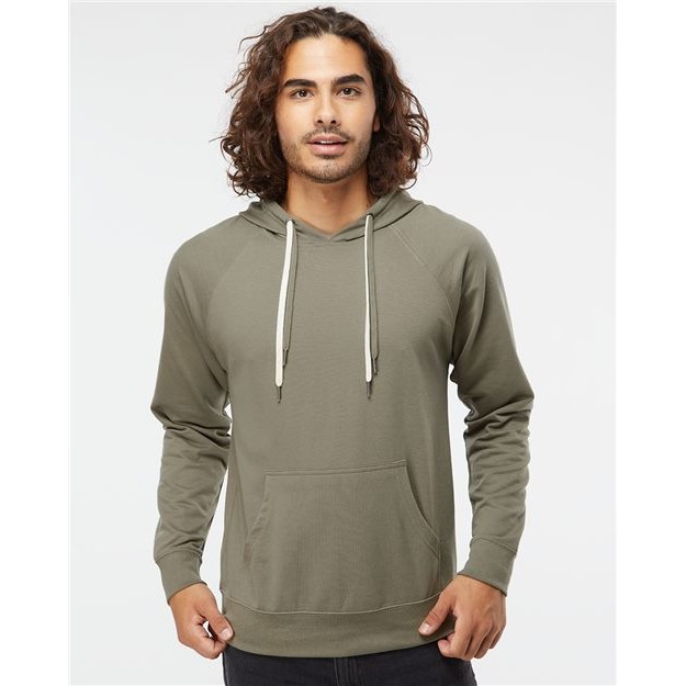 Unisex Icon Lightweight Loopback Terry Hooded Sweatshirt - Thumbnail Image