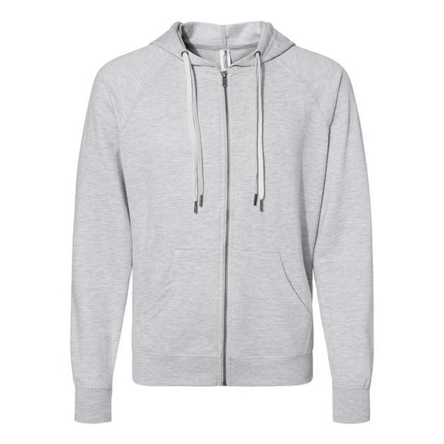 Unisex Icon Lightweight Loopback Terry Full-Zip Hooded Sweatshirt - Thumbnail Image