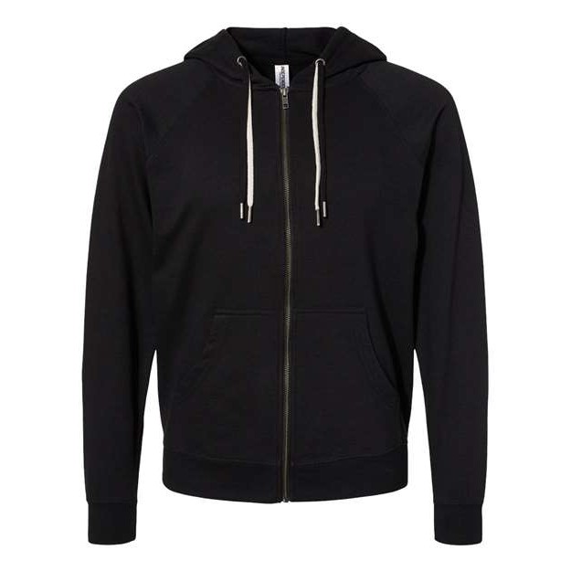 Unisex Icon Lightweight Loopback Terry Full-Zip Hooded Sweatshirt - Thumbnail Image