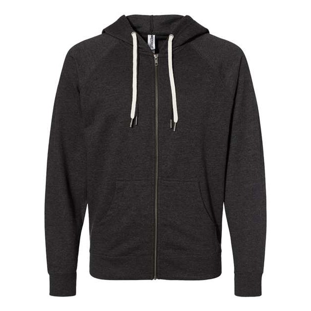 Unisex Icon Lightweight Loopback Terry Full-Zip Hooded Sweatshirt - Thumbnail Image