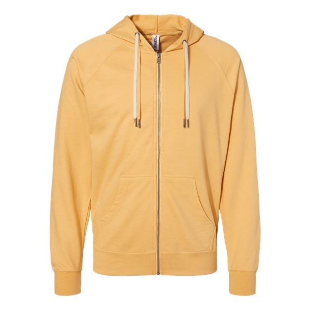 Unisex Icon Lightweight Loopback Terry Full-Zip Hooded Sweatshirt - Thumbnail Image
