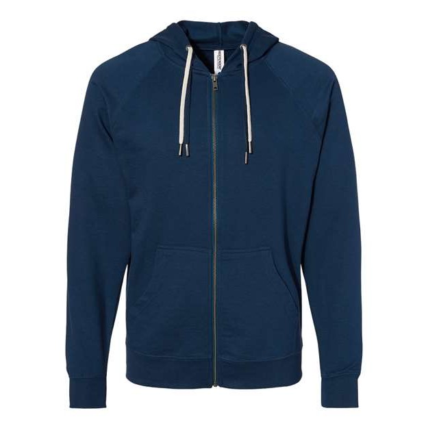 Unisex Icon Lightweight Loopback Terry Full-Zip Hooded Sweatshirt - Thumbnail Image